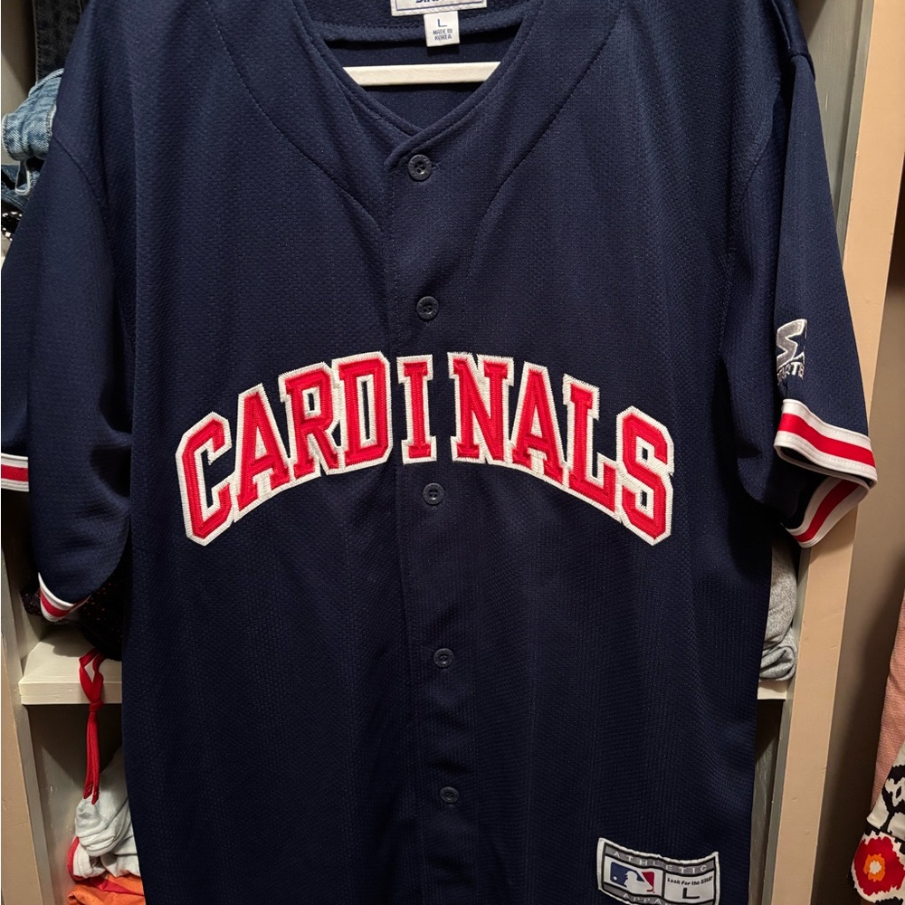 STARTER Navy Blue Genuine Merchandise Jersey